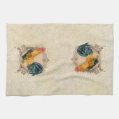 ヴィンテージスタイルフランスのカントリー素朴バーンドスター キッチンタオル (横)