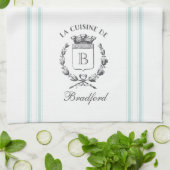 ヴィンテージスタイルフランスのサック名前をカスタムする及びモノグラム キッチンタオル (折り畳み)