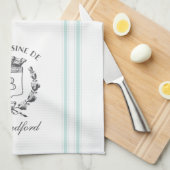 ヴィンテージスタイルフランスのサック名前をカスタムする及びモノグラム キッチンタオル (四つ折り)