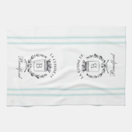 ヴィンテージスタイルフランスのサック名前をカスタムする及びモノグラム キッチンタオル