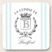 ヴィンテージスタイルフランスのサック名前をカスタムする及びモノグラム コースター (正面)