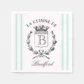 ヴィンテージスタイルフランスのサック名前をカスタムする及びモノグラム スタンダードカクテルナプキン (正面)