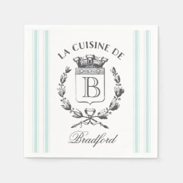 ヴィンテージスタイルフランスのサック名前をカスタムする及びモノグラム スタンダードカクテルナプキン