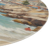 ヴィンテージスタイルフランスのリビエラトラベルビーチガール カッティングボード (角)