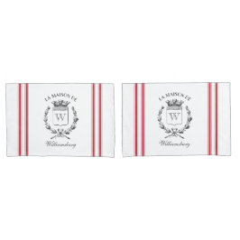 ヴィンテージスタイルフランスのレッドチッキングテープ名前をカスタムする 枕カバー