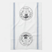 ヴィンテージスタイルフランスの料理カスタマイズモノグラム キッチンタオル (縦)