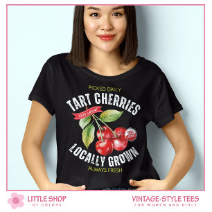 ヴィンテージスタイルフルーツさくらんぼ Tシャツ