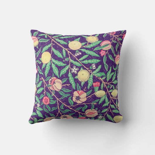 ヴィンテージスタイルフルーツと花アールデコ枕 クッション (裏面)