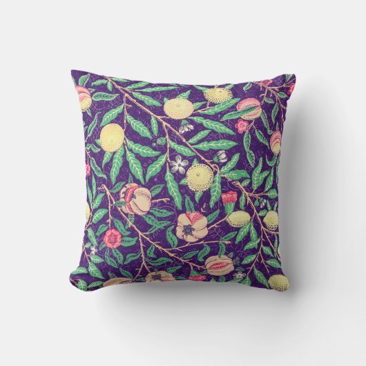 ヴィンテージスタイルフルーツと花アールデコ枕 クッション (正面)