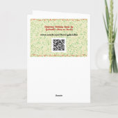 ヴィンテージスタイルフローラアートピーチクリスマス カード (裏面)