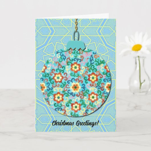 ヴィンテージスタイルフローラオーナメントアートクリスマスカード カード (小さな植物)