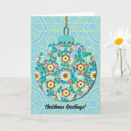 ヴィンテージスタイルフローラオーナメントアートクリスマスカード カード