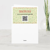 ヴィンテージスタイルフローラオーナメントinブルークリスマス カード (裏面)