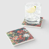 ヴィンテージスタイルフローラガーデンアートコースター ストーンコースター (横)