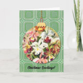 ヴィンテージスタイルフローラクリスマスオーナメント カード (正面)