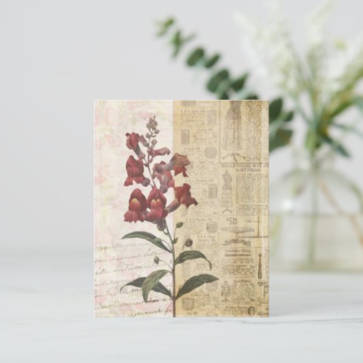 ヴィンテージスタイルフローラコラージスクラップブック紙 (スタンド正面)