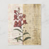 ヴィンテージスタイルフローラコラージスクラップブック紙 (正面)