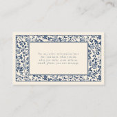 ヴィンテージスタイルフローラフレームソーシャル感謝していユー エンクロージャーカード (裏面)