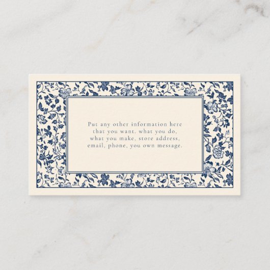 ヴィンテージスタイルフローラフレームソーシャル感謝していユー エンクロージャーカード (裏面)