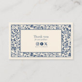 ヴィンテージスタイルフローラフレームソーシャル感謝していユー エンクロージャーカード (正面)