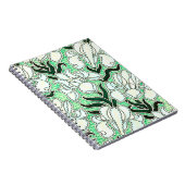 ヴィンテージスタイルフローラルパターンGreen Journal ノートブック (右側)