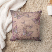 ヴィンテージスタイルフローラ及び蝶ピロー クッション (ブランケット)