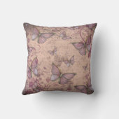 ヴィンテージスタイルフローラ及び蝶ピロー クッション (裏面)