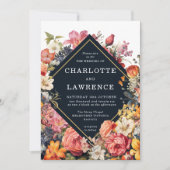 ヴィンテージスタイルフローラ招待 招待状 (正面)