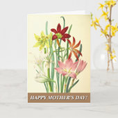 ヴィンテージスタイルフローラ母の日のグリーティングカード カード (黄色い花)