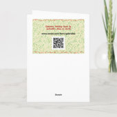 ヴィンテージスタイルフローラ金ゴールドクリスマスオーナメント カード (裏面)