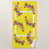 ヴィンテージスタイルフローラ ビーチタオル (正面)