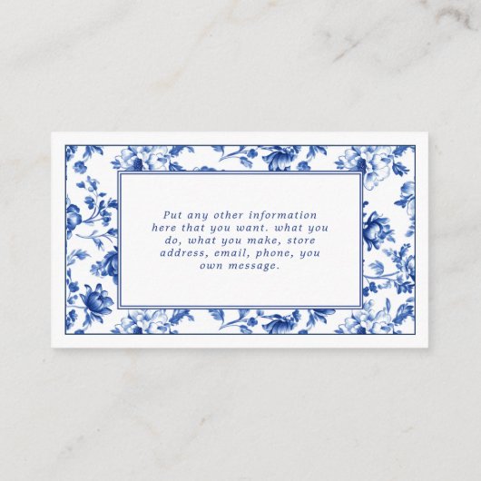 ヴィンテージスタイルフローラdelftowareソーシャル感謝していユー エンクロージャーカード (裏面)