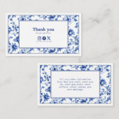 ヴィンテージスタイルフローラdelftowareソーシャル感謝していユー エンクロージャーカード (正面/裏面)