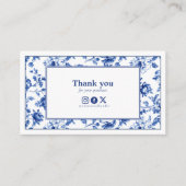 ヴィンテージスタイルフローラdelftowareソーシャル感謝していユー エンクロージャーカード (正面)