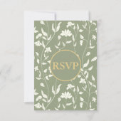 ヴィンテージスタイルフローラSageとクリームRSVPカード 出欠カード (裏面)