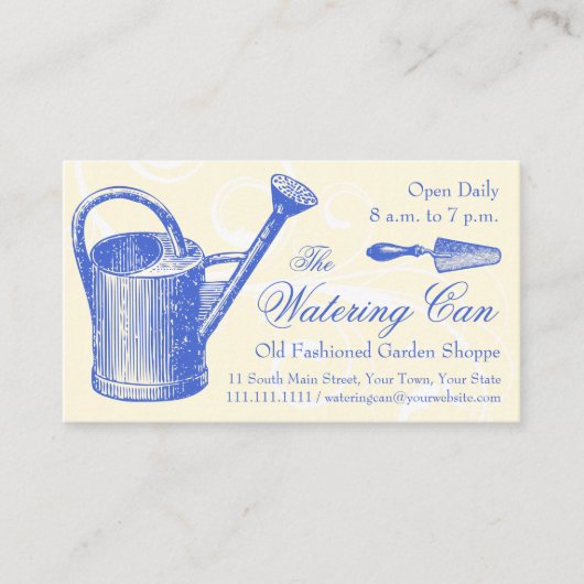 ヴィンテージスタイルフローリストまたはガーデンショップガーデニング 名刺 (正面)