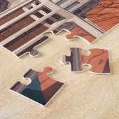 ヴィンテージスタイルフーバーダムイラストレーション ジグソーパズル (側面)