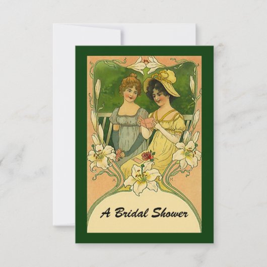 ヴィンテージスタイルブライダルシャワー受信招待状 招待状 (正面)