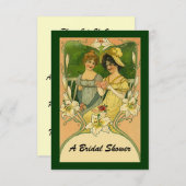 ヴィンテージスタイルブライダルシャワー受信招待状 招待状 (正面/裏面)