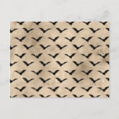 ヴィンテージスタイルブラックこうもりハロウィーン ポストカード (正面)