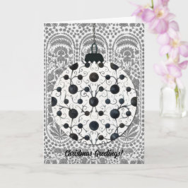 ヴィンテージスタイルブラックグレーオーナメントアートクリスマス カード