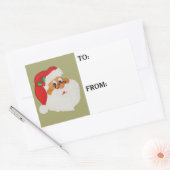 ヴィンテージスタイルブラックサンタアポップ・アートのートギフトラベルシール 長方形シール (封筒)