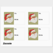 ヴィンテージスタイルブラックサンタアポップ・アートのートギフトラベルシール 長方形シール (シート)