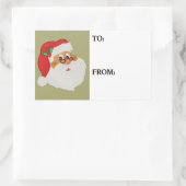 ヴィンテージスタイルブラックサンタアポップ・アートのートギフトラベルシール 長方形シール (バッグ)