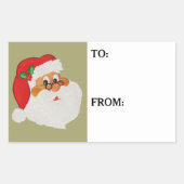 ヴィンテージスタイルブラックサンタアポップ・アートのートギフトラベルシール 長方形シール (正面)