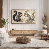 ヴィンテージスタイルブラックリスとグレーリス ポスター