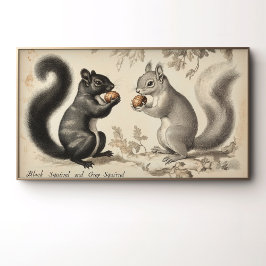 ヴィンテージスタイルブラックリスとグレーリス ポスター