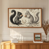 ヴィンテージスタイルブラックリスとグレーリス ポスター