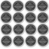 ヴィンテージスタイルブラックwホワイト文字ラベル1.75インチ シール (正面)