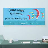 ヴィンテージスタイルブルーカイトサーフィンバナー 横断幕 (トレードショー)